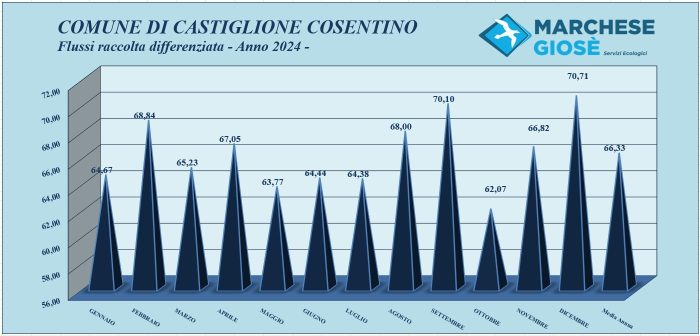 Flussi raccolta differenziata Anno 2024 Castiglione Cos.